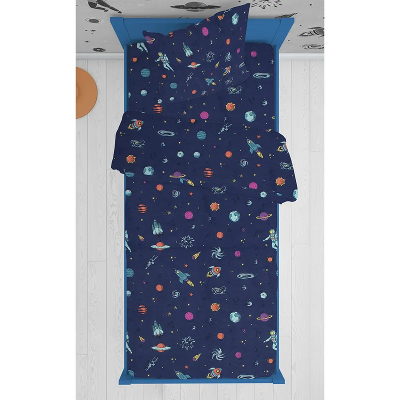 Σεντόνι Μονό Επίπεδο + Μαξιλαροθήκη (Σετ) Dimcol Space 189 Blue