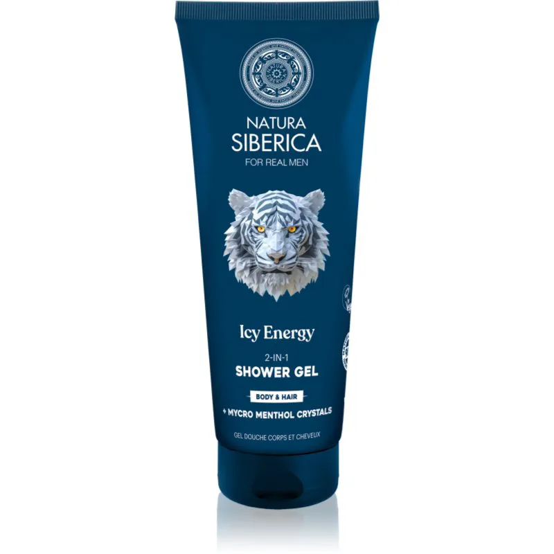 Natura Siberica Arctic Wild Icy Energy τζελ για ντους και σαμπουάν 2 σε 1 για άντρες 200 ml