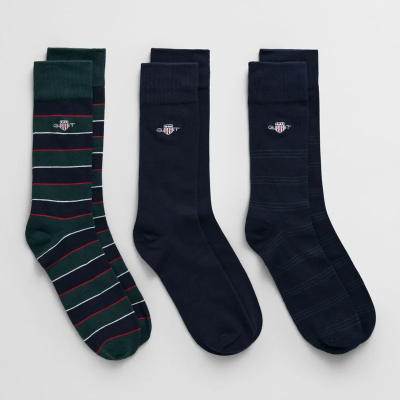 Ανδρικές Κάλτσες Gant Σετ 3 Ζευγών 9960316 374 Tartan Green
