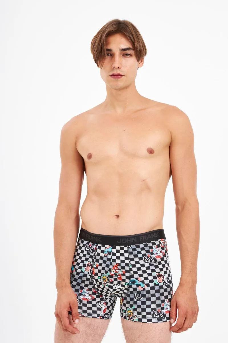 Ανδρικό Boxer KING CHECKER Βαμβακερό John Frank 47183 Πολύχρωμο