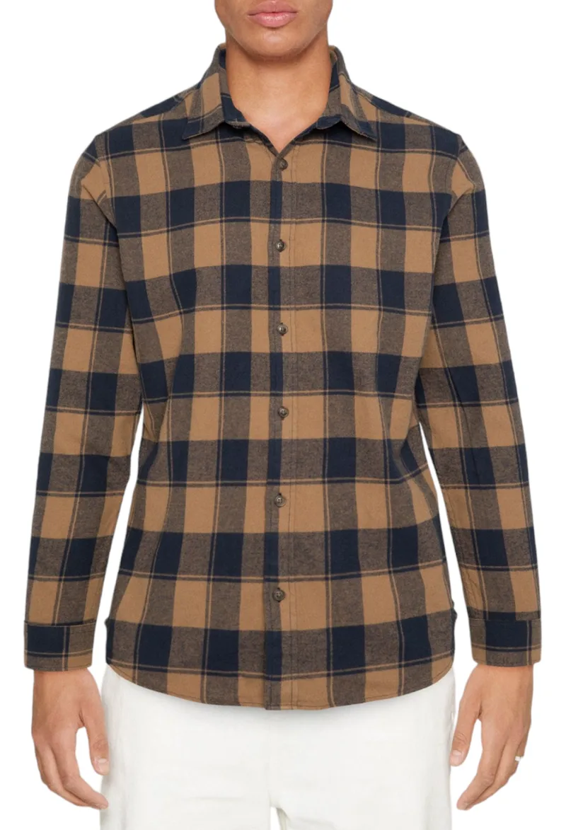 Πουκάμισο Μακρυμάνικο Jack & Jones Jjplain Fall Buffallo 12236873-Otter Ανδρικό
