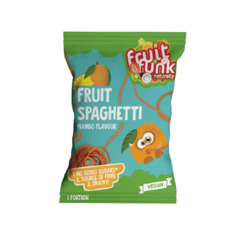 Παιδικά Φρουτένια Spaghetti με γεύση Mango - FruitFunk - 100γρ No Sugar Added Gluten Free Vegan Palm Oil Free