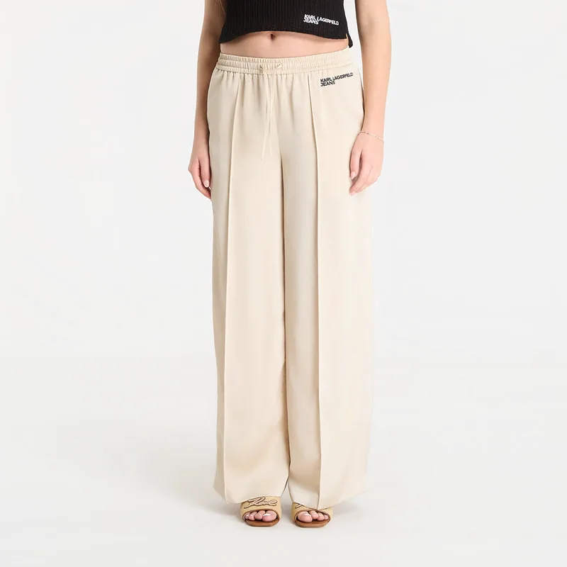 Παντελόνια Karl Lagerfeld Jeans Wide Leg Satin Pant Champagne M