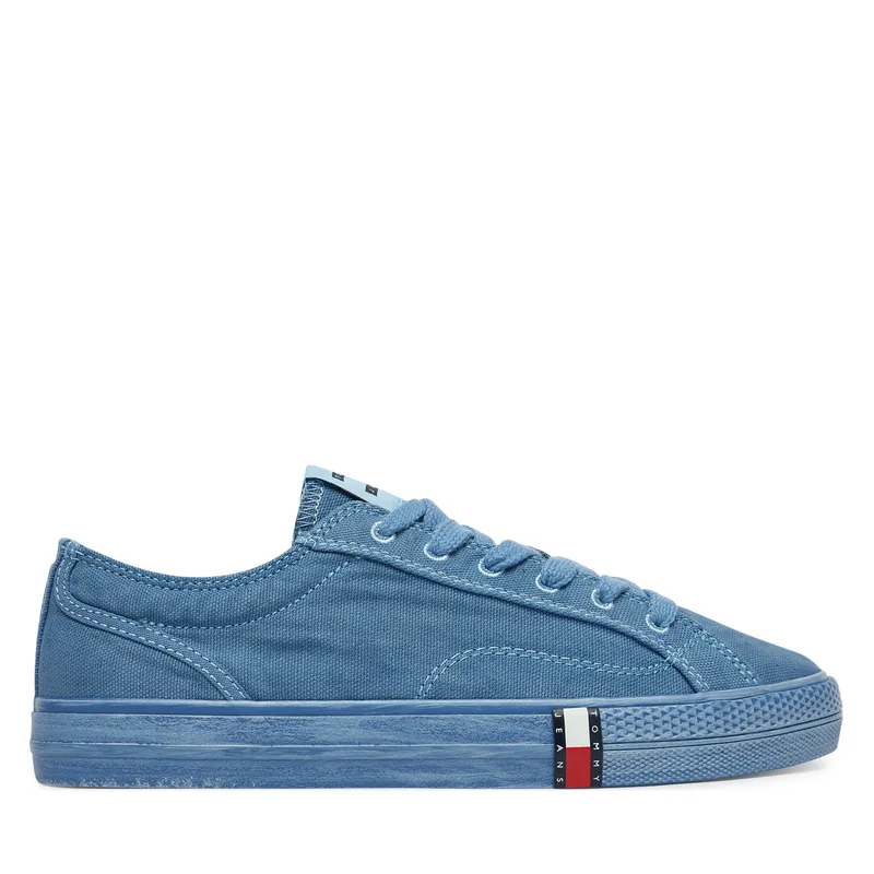 Πάνινα παπούτσια Tommy Jeans Archive Vulc Y2K Washed Canvas EN0EN02957 Μπλε