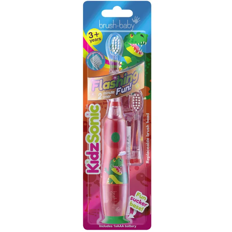 Brush-Baby KidzSonic Electric Toothbrush 3+ Years Παιδική Ηλεκτρική Οδοντόβουρτσα για Παιδιά Άνω των 3 Ετών 1 Τεμάχιο - Δεινόσαυρος