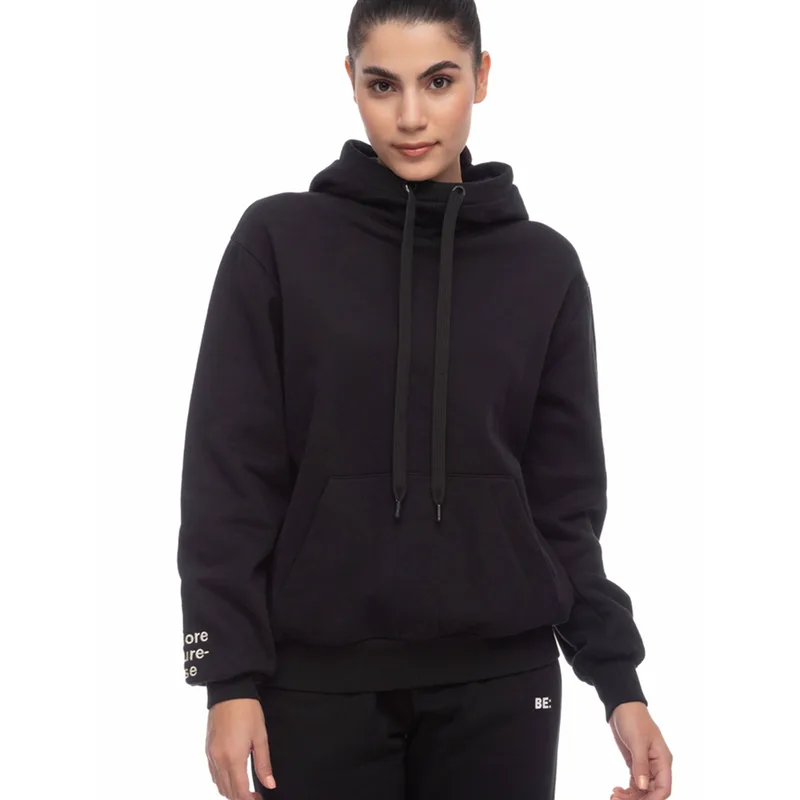 Be Nation W Essentials Hoddie (06102503-BLACK-01)