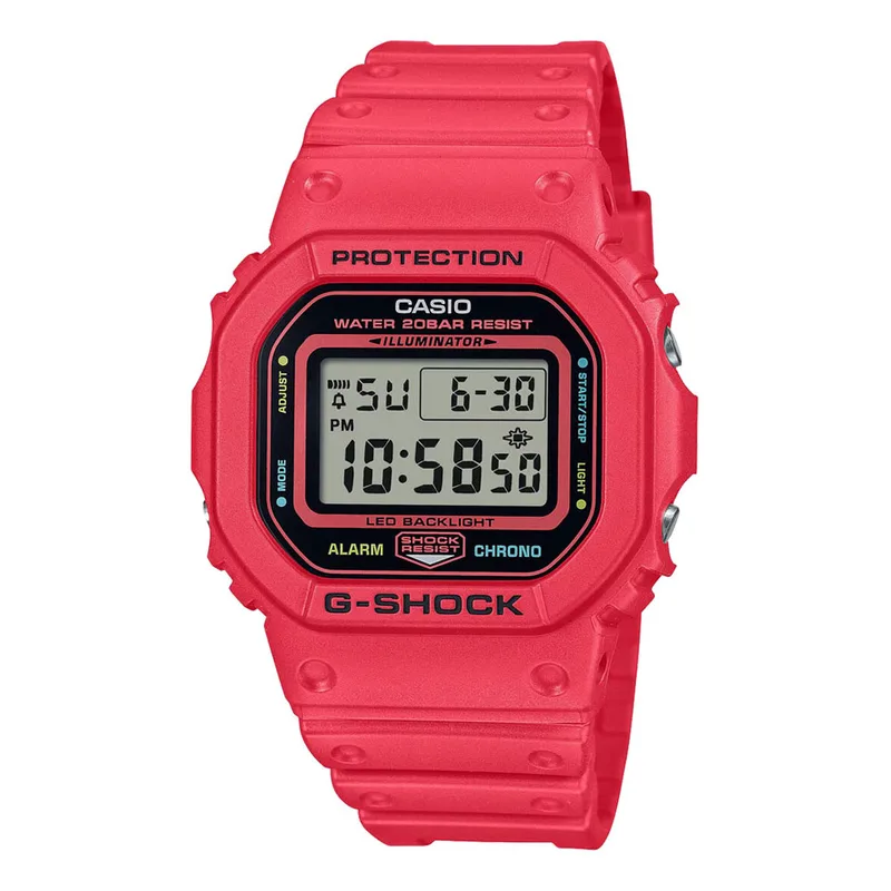 CASIO G-SHOCK Chronograph Red Bio-based Resin Strap DW-5600EP-4ER