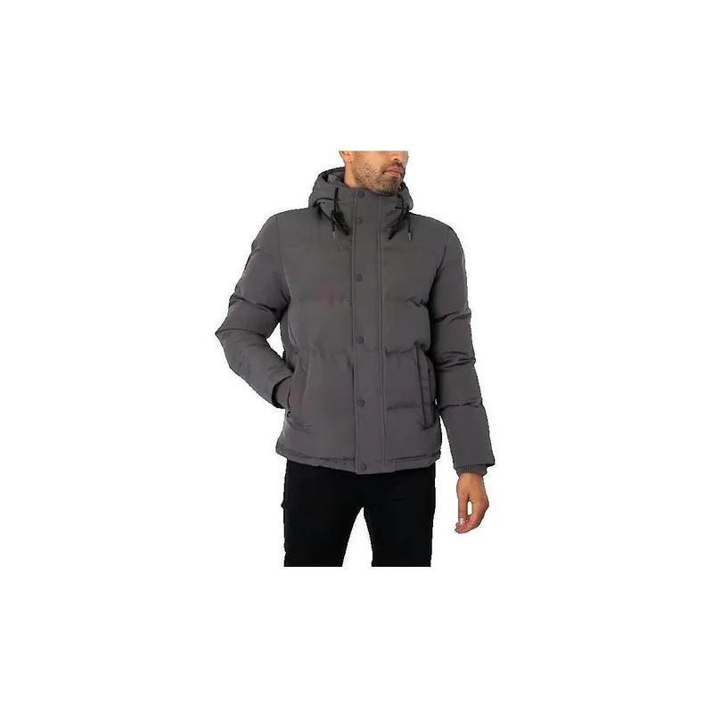 Χοντρό μπουφάν Superdry Doudoune Everest courte avec capuche gris