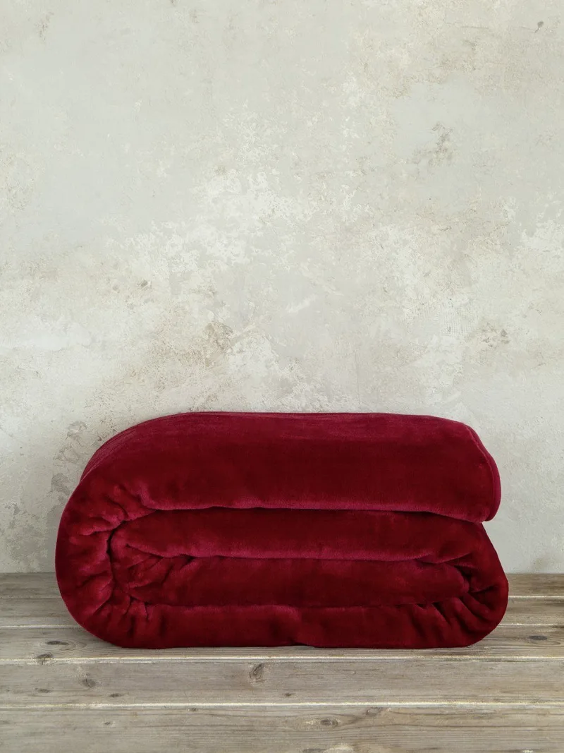 Κουβέρτα Βελουτέ Υπέρδιπλη Nima Coperta Red 220x240