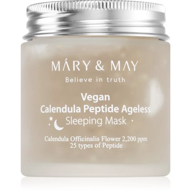 Mary&May Calendula Peptide Ageless Sleeping Mask καταπραϋντική μάσκα νυκτός με αντιρυτιδικά αποτέλεσματα 110 γρ