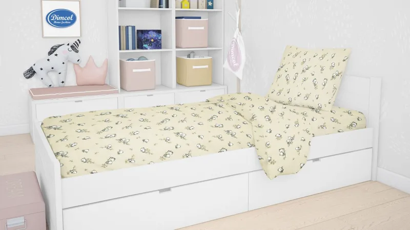 Παπλωματοθήκη Παιδική Φανελένια Μονή 160x240εκ. Birds 16 Ecrou DimCol (Ύφασμα: Φανέλα, Χρώμα: Εκρού ) - DimCol - 1925755208601678