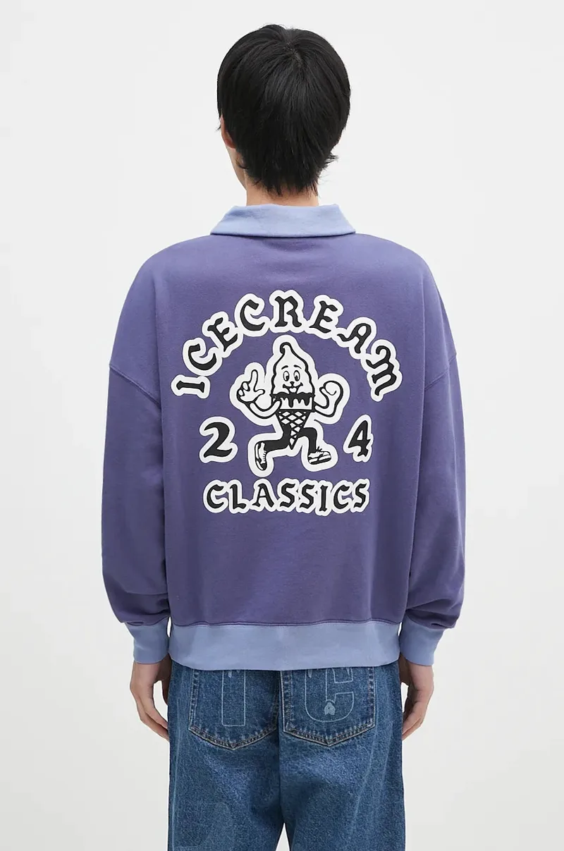Βαμβακερή μπλούζα ICECREAM Cone Man Quarter Zip
