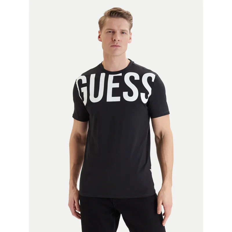 Guess T-Shirt F6GI01 J1314 Μαύρο Slim Fit