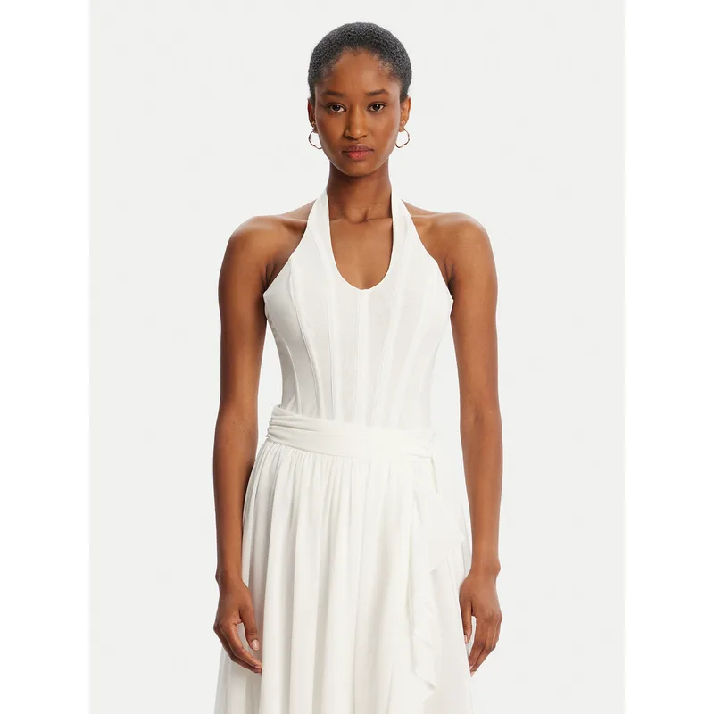 Bardot κορμάκι Trey Halter Neck 60030TB Λευκό Slim Fit