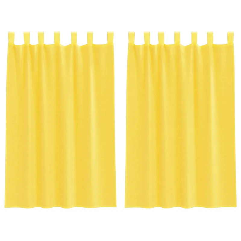 vidaXL Κουρτίνες Voile με Θηλιές 2 τεμ. Κίτρινες 140x175 εκ.