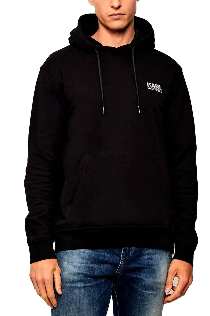 KARL LAGERFELD ΦΟΥΤΕΡ HOODIE SILVER LOGO ΜΑΥΡΟ