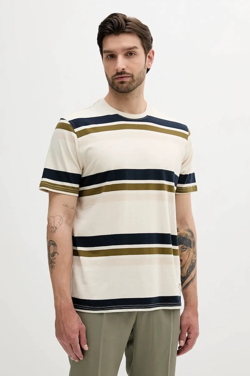 Βαμβακερό μπλουζάκι Barbour Golborne Stripe Relaxed Fit T-Shirt