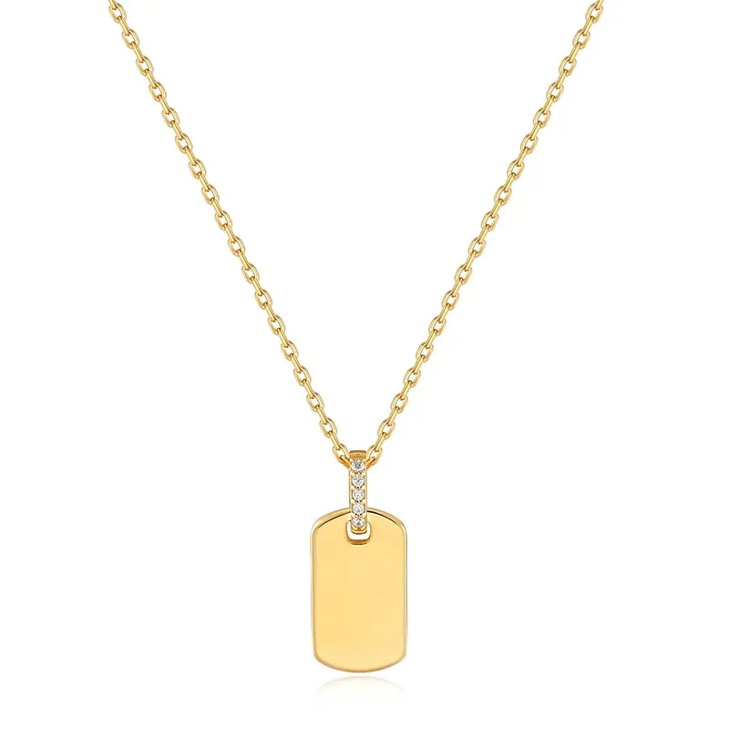 Επίχρυσο κολιέ Ania Haie 925 Glam Tag Pendant N037-02G N037-02G Ασήμι
