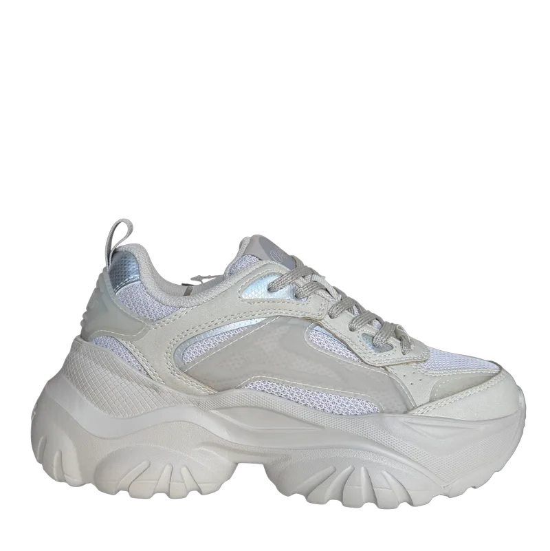 Γυναικεία Bliss Mesh Sneakers Μπεζ Buffalo BUF1636588-CREAM SILVER