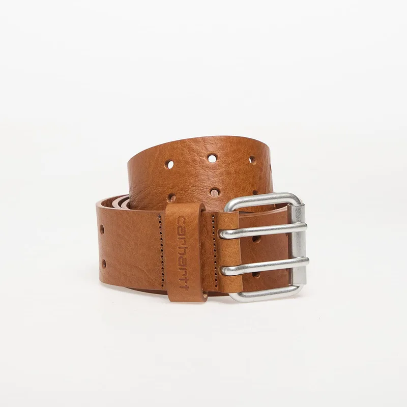 Ζώνη Carhartt WIP Double Script Belt Cognac/ Silver S