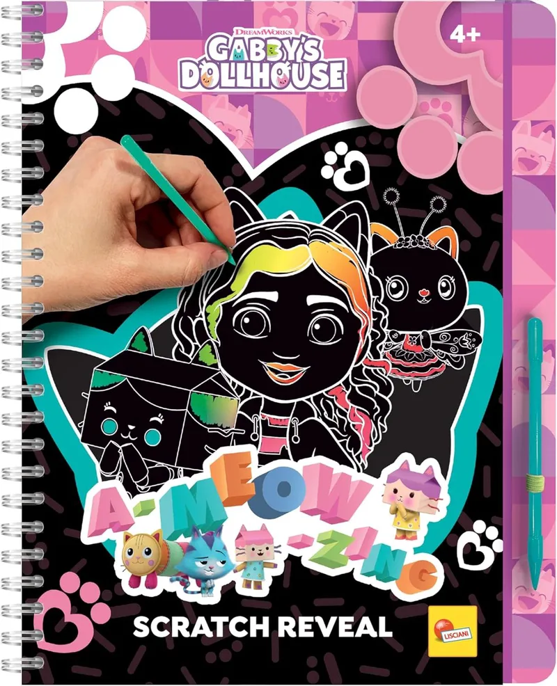 Μπλοκ δραστηριοτήτων Gabby's Dollhouse A-Meow-Zing Scratch Reveal - Lisciani