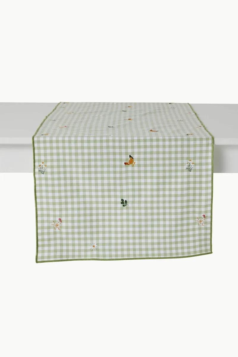 Coincasa ράνερ βαμβακερό με floral print 45 x 140 cm - 006809972 Πράσινο