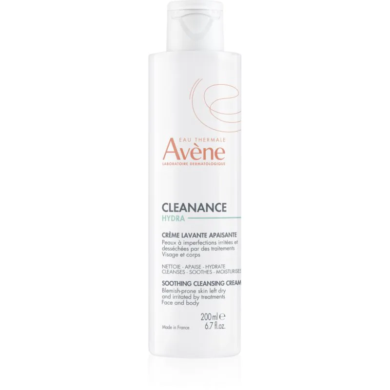 Avène Cleanance Hydra καταπραϋντική καθαριστική κρέμα για ξηρή επιδερμίδα ερεθισμένη από θεραπεία ακμής 200 ml