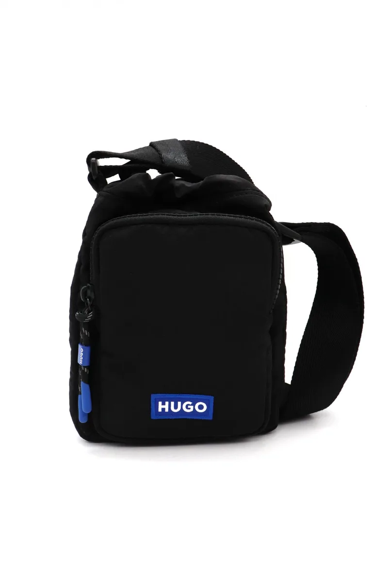 HUGO BLUE ΤΣΑΝΤΑΚI CROSSBODY VYTAL R DRAWSTR ΜΑΥΡΟ