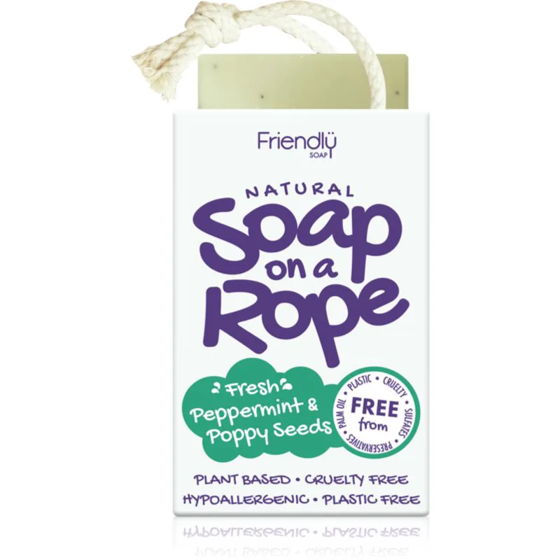 Friendly Soap Soap on a Rope Peppermint & Poppy Seeds φυσικό σαπούνι σε κορδόνι 95 γρ