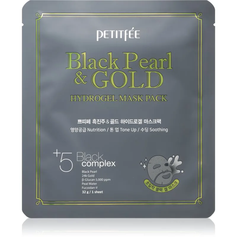 Petitfée Black Pearl & Χρυσό εντατική μάσκα υδρογέλης με χρυσό 24 καρατίων 32 γρ