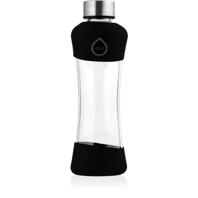 Equa Active γυάλινο μπουκάλι νερού Black 550 μλ