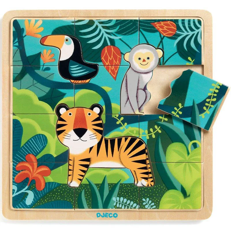 Ξύλινο Παζλ Djeco 1810 Jungle 15pcs
