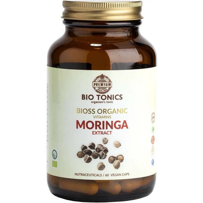Bio Tonics Bioss Organic Moringa Extract 300mg Συμπλήρωμα Διατροφής Βιολογικού Εκχυλίσματος του Βοτάνου Moringa Πλούσιο σε Βιταμίνες & Αμινοξέα με Ισχυρές Αντιοξειδωτικές & Αντιφλεγμονώδεις Ιδιότητες 60caps