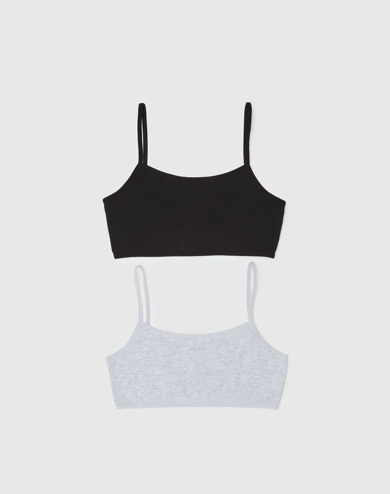 OVS PK 2 TOP 10/15 2401649-BLACK/GREY Multi