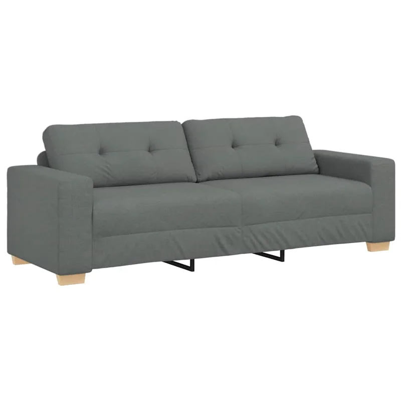 vidaXL Τριθέσιος Καναπές Σκούρο Γκρι 220x78x80 εκ. Ύφασμα