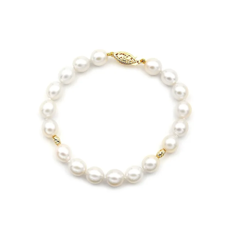 TBS Creations Βραχιόλι με μαργαριτάρια Fresh Water Pearl από χρυσό 14 καρατίων BSB113325