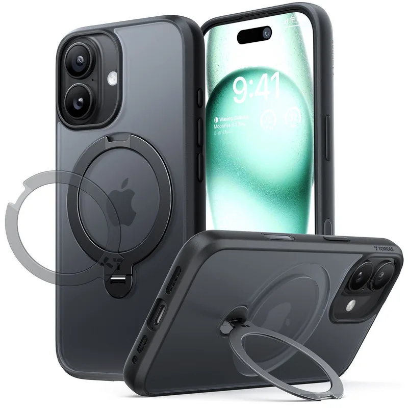Θήκη Torras Ostand Spin MagSafe Black iPhone 17