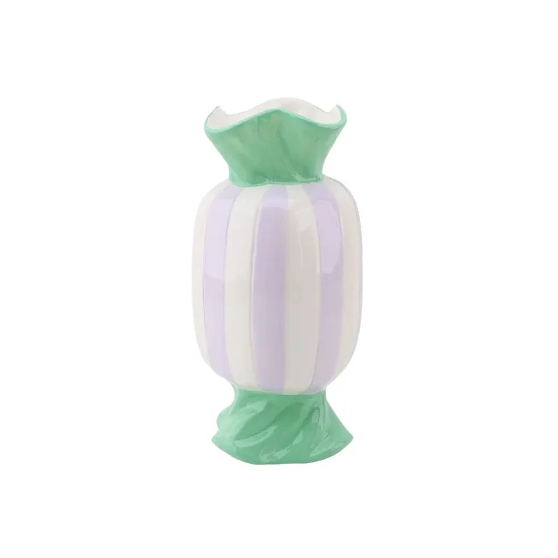 Beauty Home Βάζο “καραμέλα” – Μέντα/Λιλά 9,5×9,5x21cm