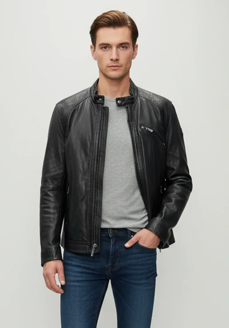 Milestone Δερμάτινο Jacket της σειράς Favorite - 631014 20325 -1 99 Black