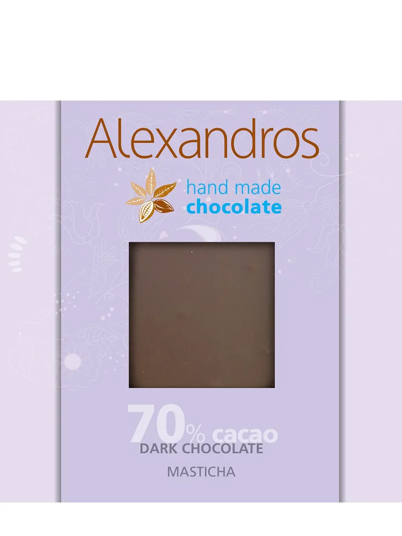 Χειροποίητη σοκολάτα υγείας με μαστίχα "Alexandros" 90g>