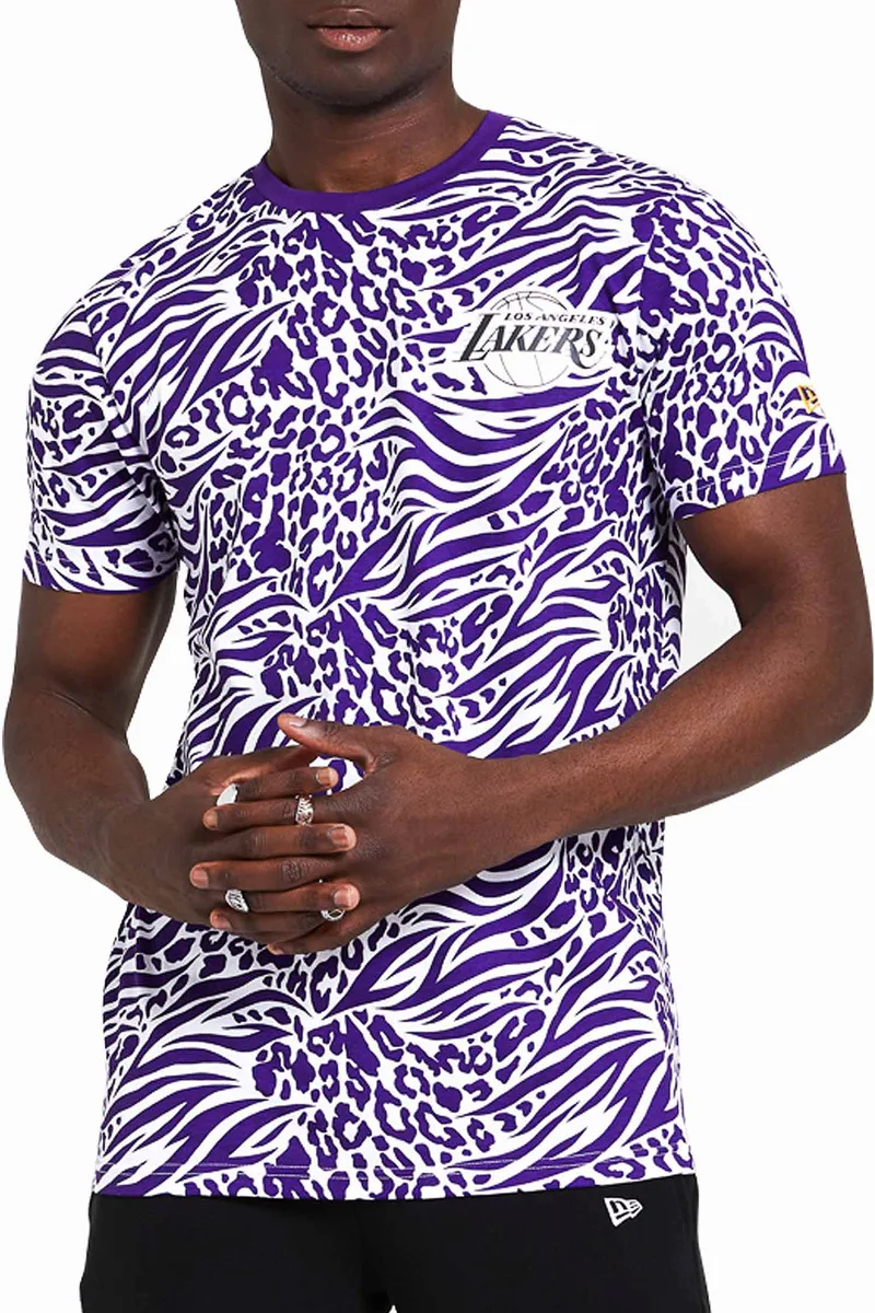 Μπλούζα Κοντομάνικη New Era Los Angeles Lakers All Over Print 12369810-TRP Ανδρικό