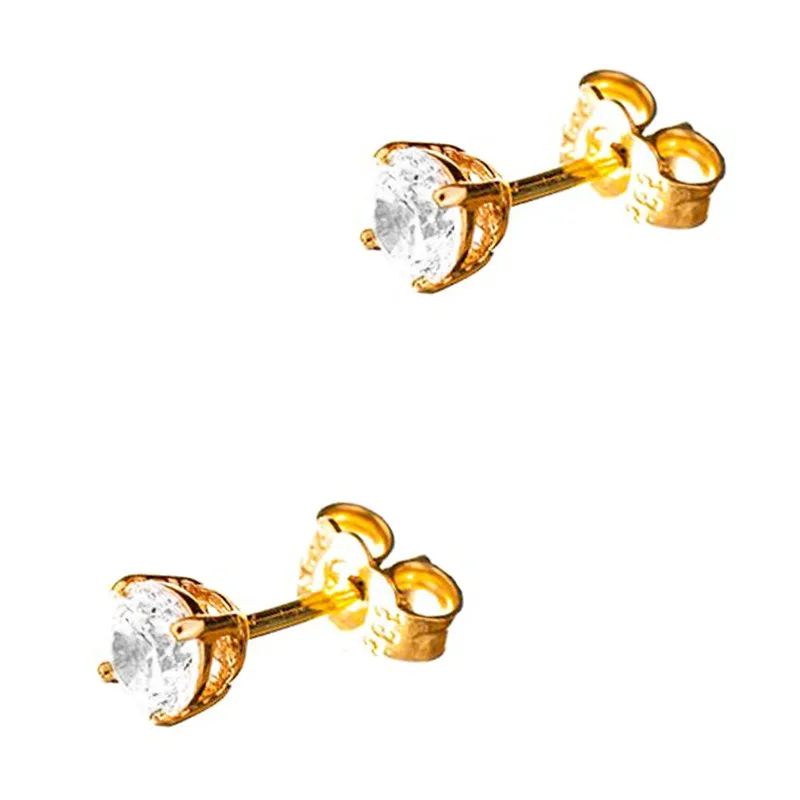 Σκουλαρίκια Καρφωτά Χρυσά κ14 με zircon Gatsa 2856
