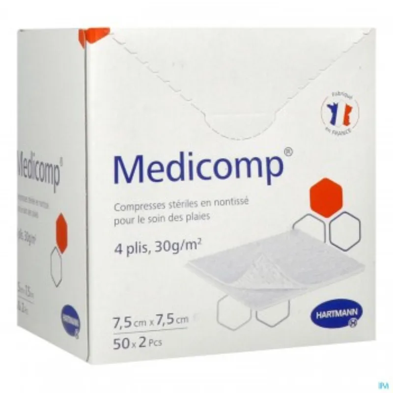 Hartmann Medicomp Sterile Non-woven Tablets 7.5x7.5cm 50 Sachets of 2