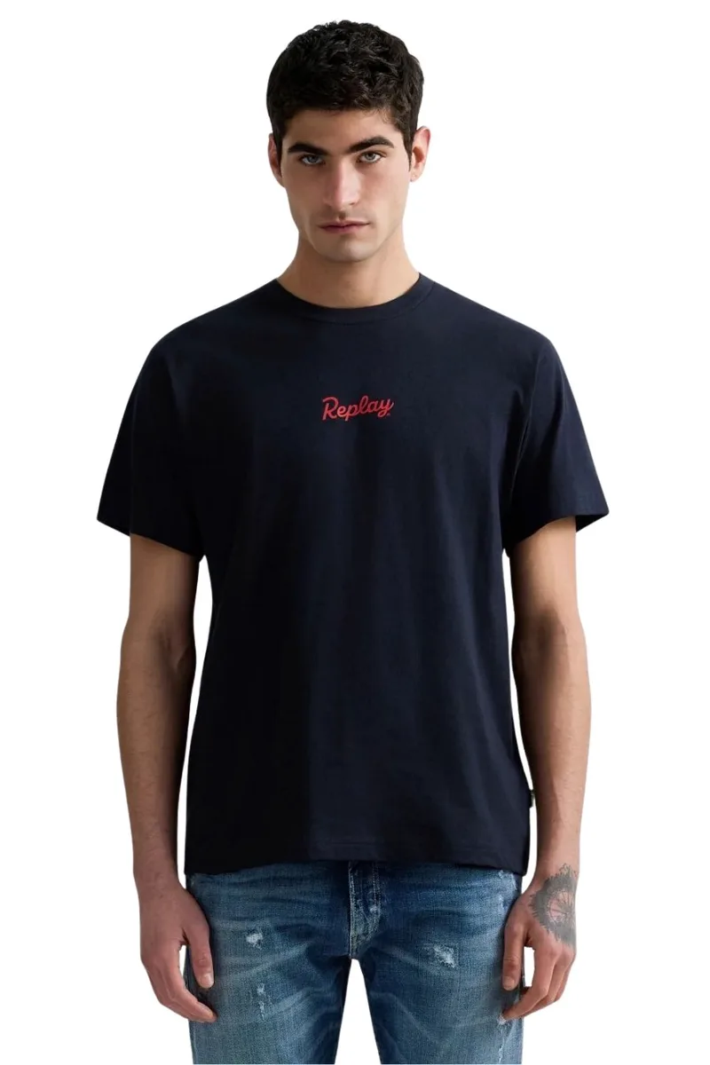 REPLAY Ανδρικό T-Shirt M3349 -Σκούρο Μπλε -M3349 .000.2660-BLUE