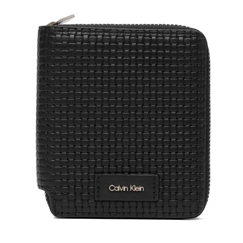 Πορτοφόλι Calvin Klein Embossed Woven Zip Billfold LV04D1112G Μαύρο