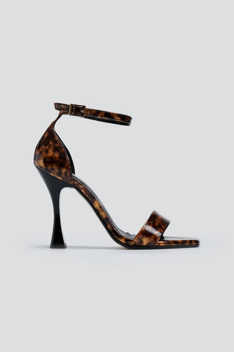 TFP Patent Ankle Strap Sandals - 6523 - Camel