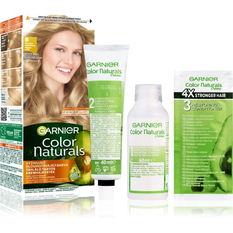 Garnier Color Naturals Creme βαφή μαλλιών απόχρωση 8 Natural Light Blond 1 τμχ