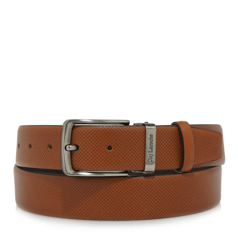 Guy Laroche Ανδρική Δερμάτινη Ζώνη Leather Belt GL F302/3 Ταμπά