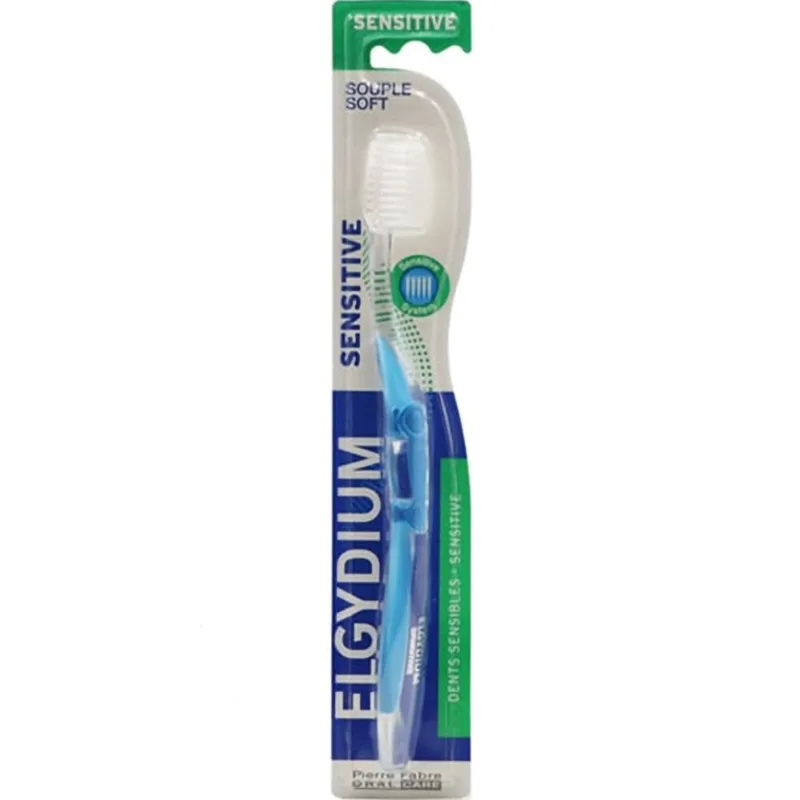 Elgydium Sensitive Toothbrush Soft Χειροκίνητη Μαλακή Οδοντόβουρτσα Κατάλληλη για Ευαίσθητα Δόντια 1 Τεμάχιο - Μπλε