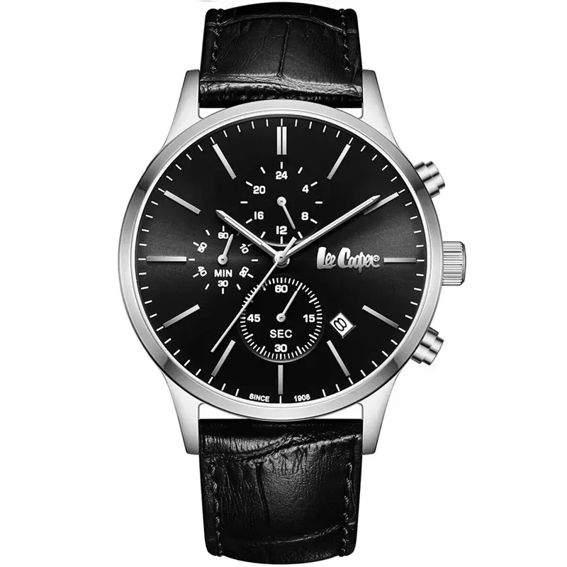 Ρολόι Lee Cooper Black Leather Chronograph Strap LC08154.351 LC08154.351